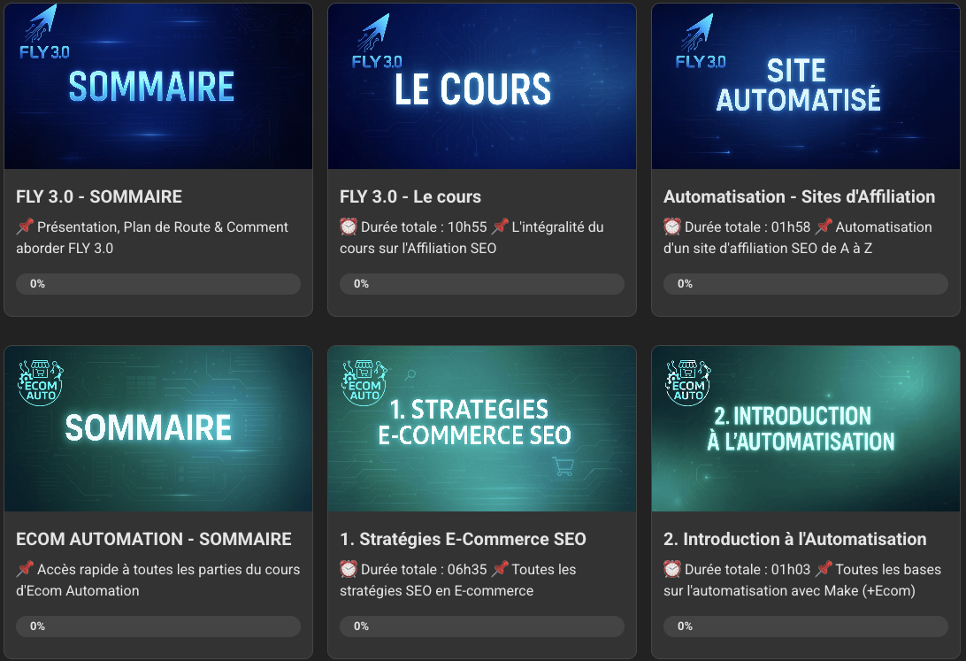 Interface Affiseo Hub sur Skool